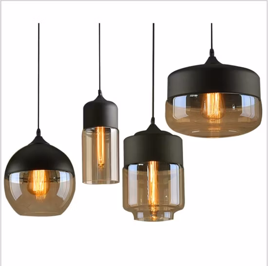 Moderne Vintage Industrie Restaurant Bar Esszimmer Home Indoor Kronleuchter Dekoration Dekorative Hängeleuchte Glas Deckenbeleuchtung LED E27 E26 Pendelleuchte